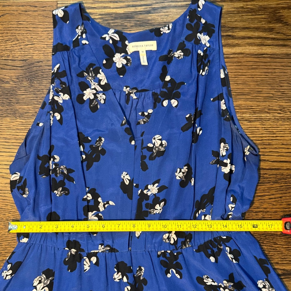 Rebecca Taylor Blue Sleeveless Silk Sundress - Picture 5 of 7